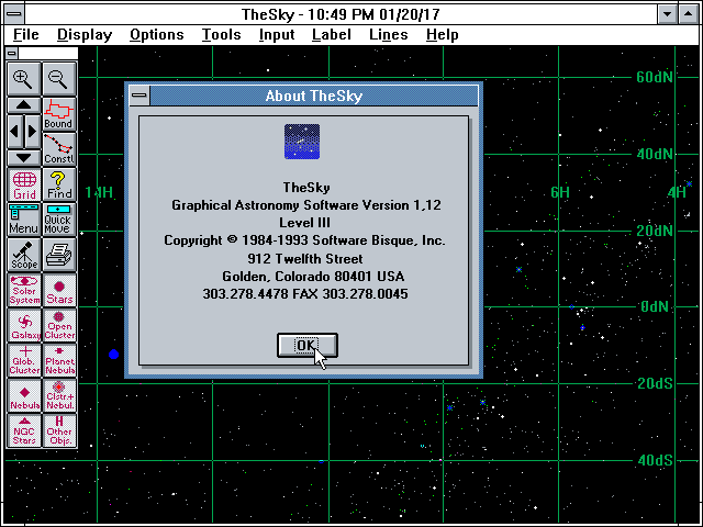 TheSky 1.12 - About